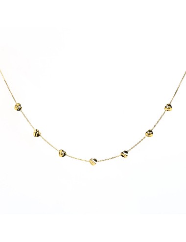 Collier sept battements froissés - Or jaune ou blanc 375 millièmes (9 carats)