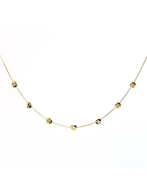 Collier sept battements froissés - Or jaune ou blanc 375 millièmes (9 carats)