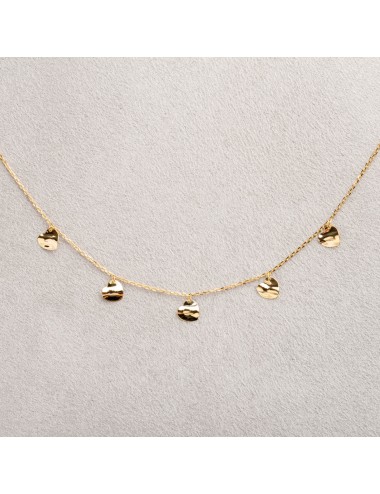 Collier ballade de coeurs froissés - Or jaune ou blanc 375 millièmes (9 carats)