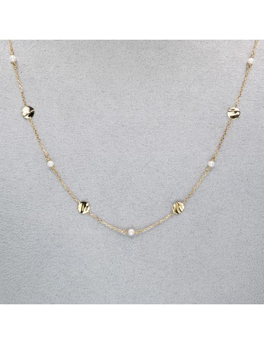 Collier mélodie nacrée petit modèle - Or jaune ou blanc 375 millièmes (9 carats)