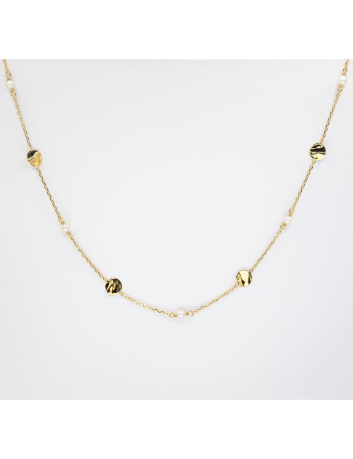 Collier mélodie nacrée petit modèle - Or jaune ou blanc 375 millièmes (9 carats)