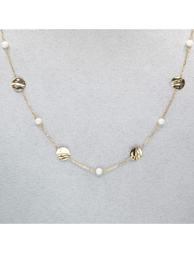 Collier mélodie nacrée grand modèle - Or jaune ou blanc 375 millièmes (9 carats)