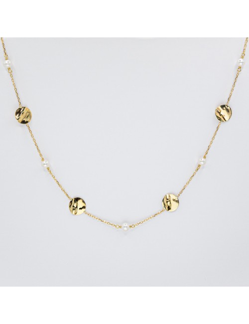 Collier mélodie nacrée grand modèle - Or jaune ou blanc 375 millièmes (9 carats)