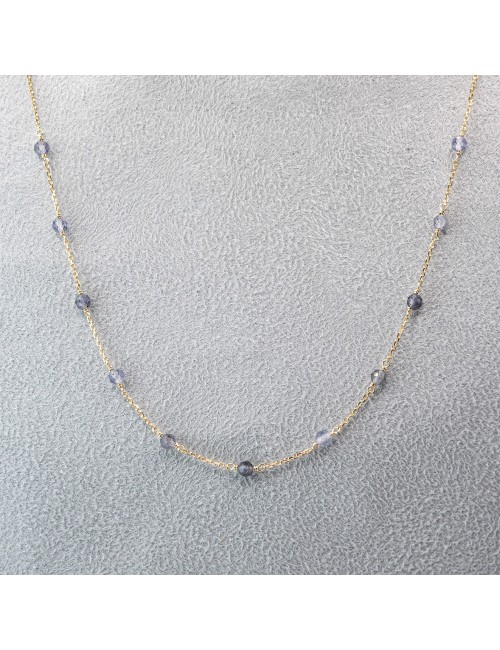 Collier harmonie bleue - Or jaune ou blanc 375 millièmes (9 carats)