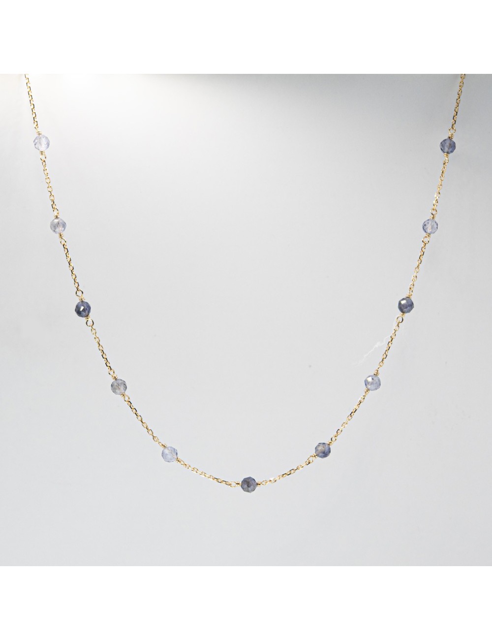 Collier harmonie bleue - Or jaune ou blanc 375 millièmes (9 carats)