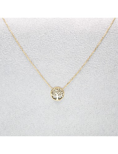 Collier mémoire du mini arbre de vie - Or jaune ou blanc 375 millièmes (9 carats)