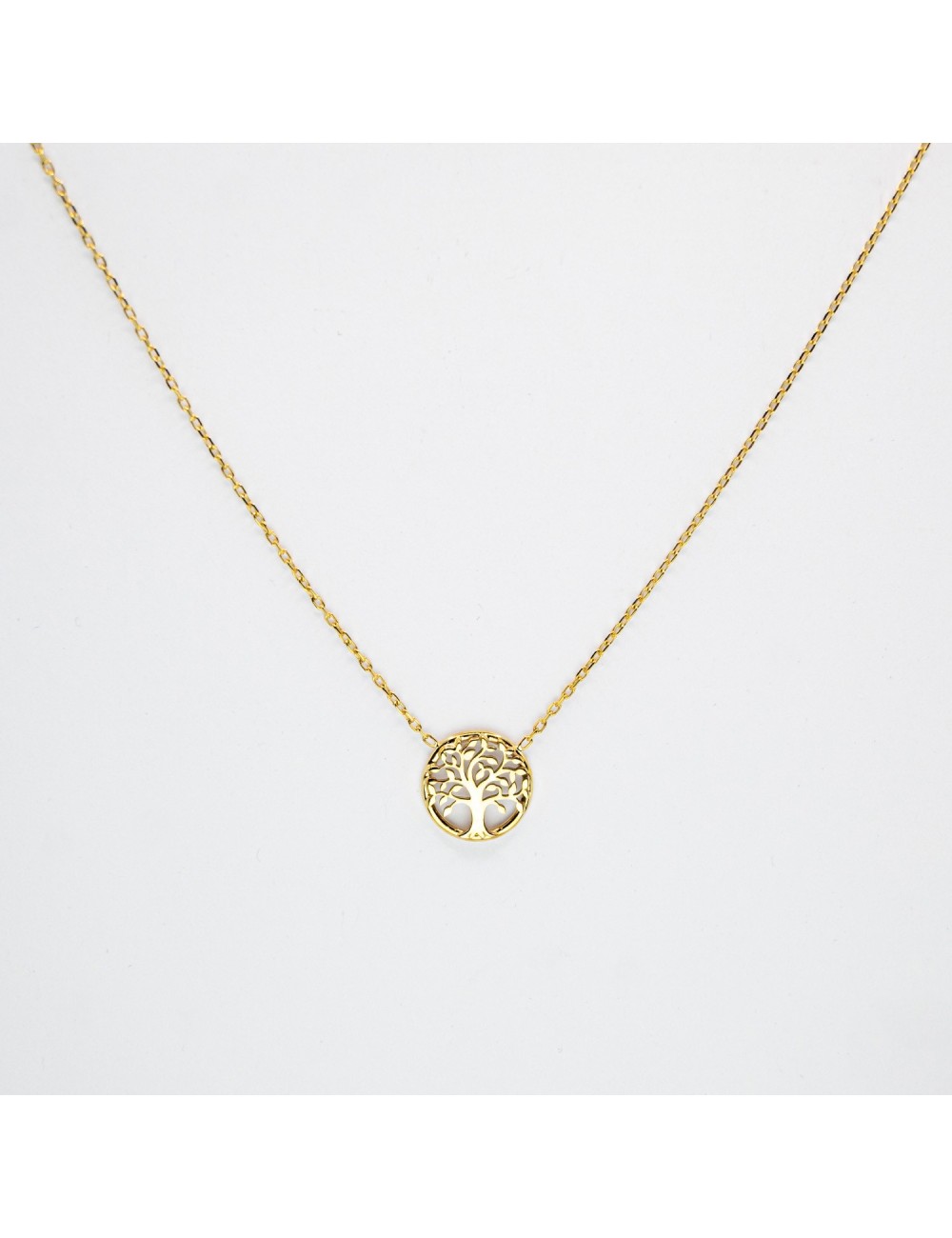 Collier mémoire du mini arbre de vie - Or jaune ou blanc 375 millièmes (9 carats)