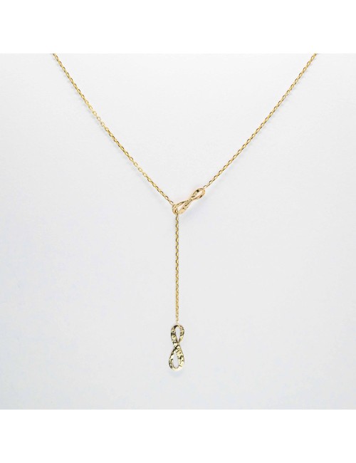 Collier double infini en Y - Or jaune ou blanc 375 millièmes (9 carats)