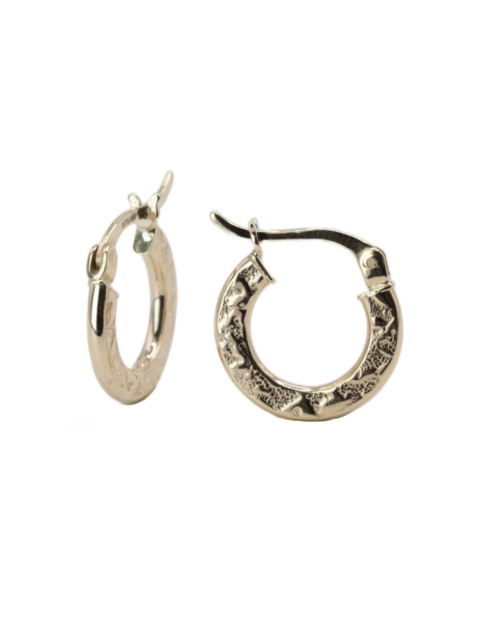 Créole grunge intime et subtile - Or jaune ou blanc 375 millièmes (9 carats)