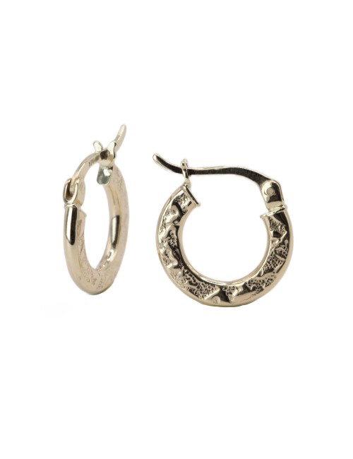 Créole grunge intime et subtile - Or jaune ou blanc 375 millièmes (9 carats)