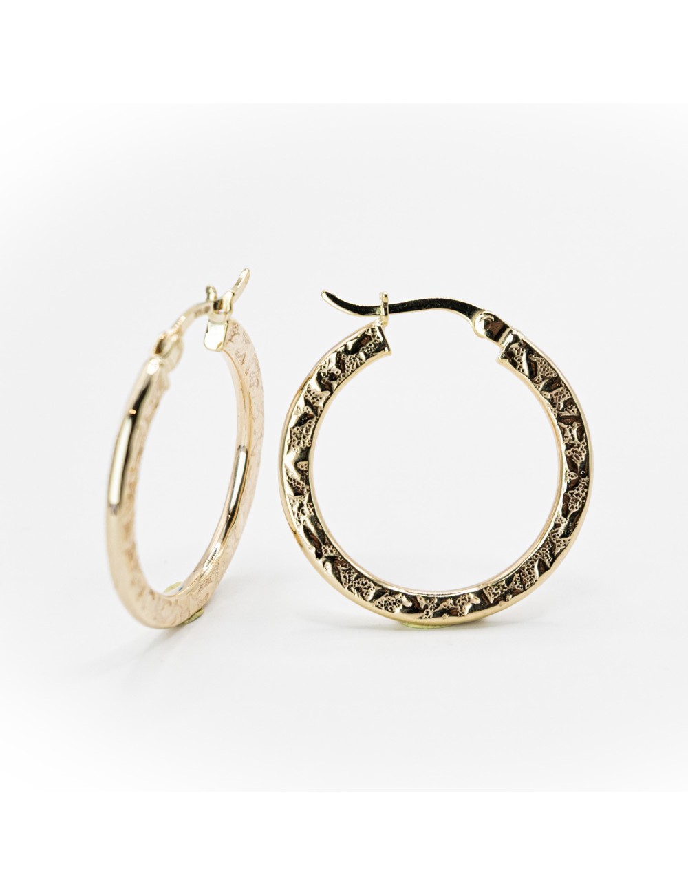 Créole grunge audacieuse et graphique - Or jaune ou blanc 375 millièmes (9 carats)