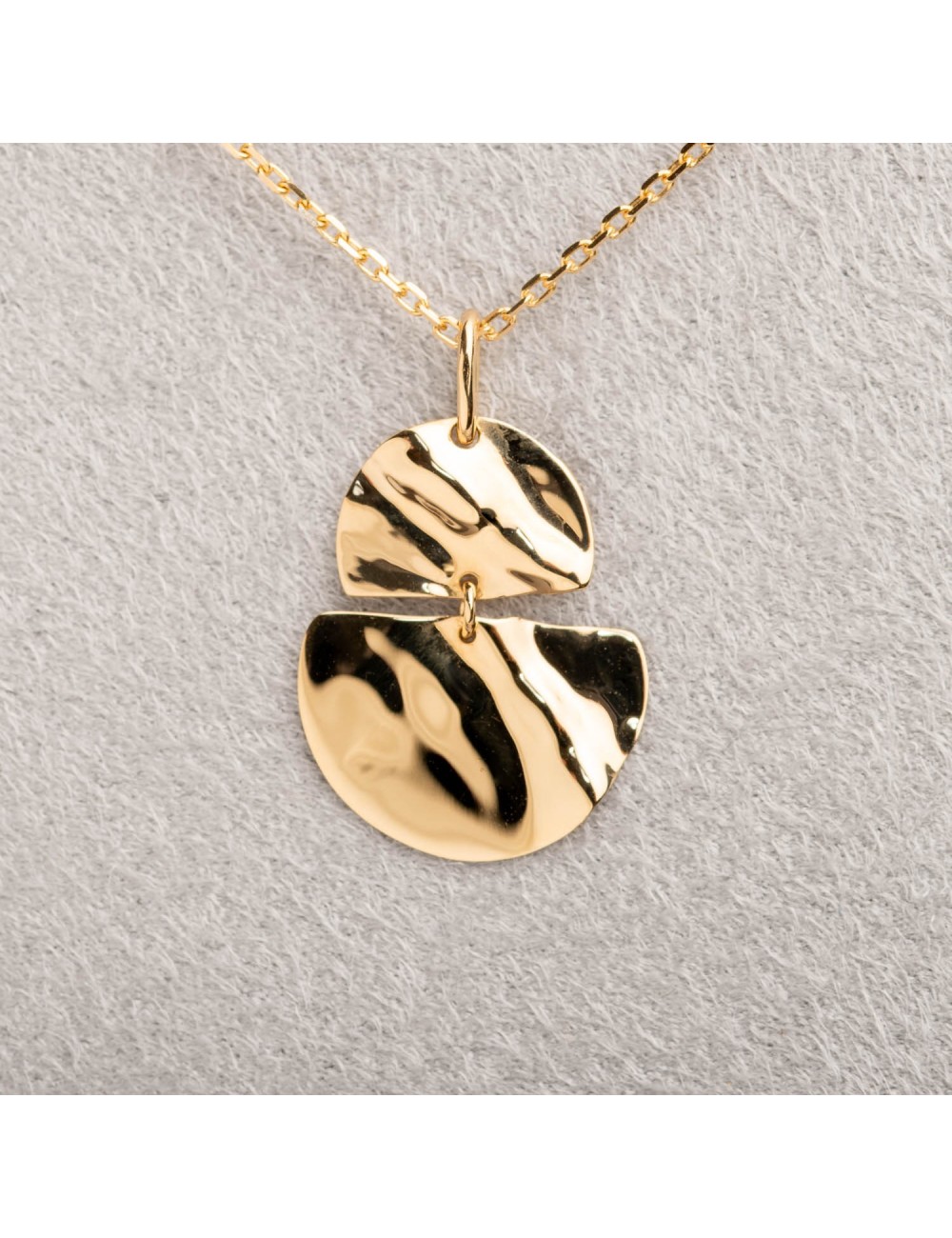 Pendentif duo organique - Or jaune ou blanc 375 millièmes (9 carats)