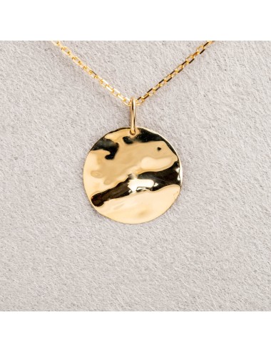 Pendentif soleil froissé - Or jaune ou blanc 375 millièmes (9 carats)