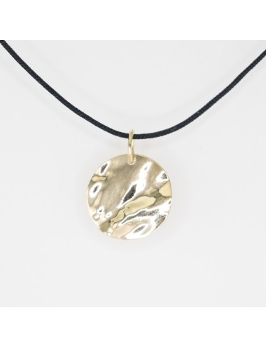 Pendentif soleil froissé - Or jaune ou blanc 375 millièmes (9 carats)