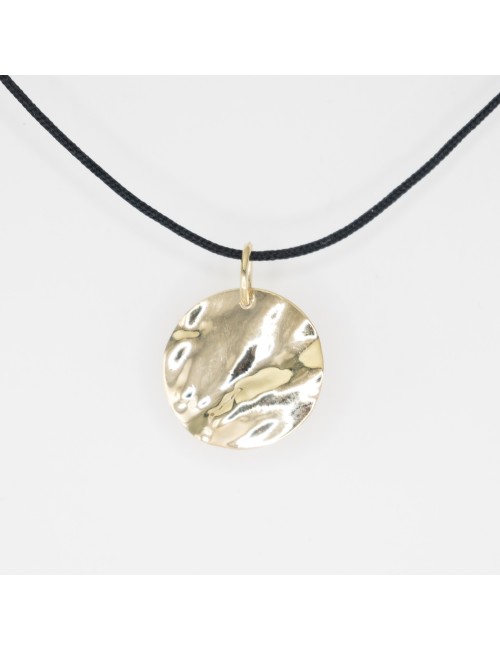 Pendentif soleil froissé - Or jaune ou blanc 375 millièmes (9 carats)
