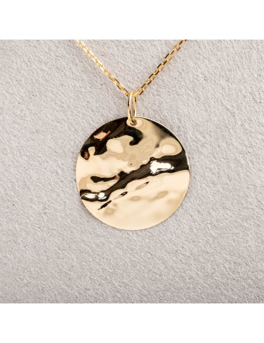 Pendentif grand soleil froissé - Or jaune ou blanc 375 millièmes (9 carats)