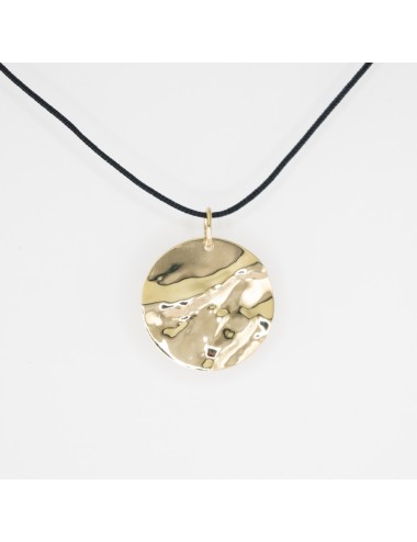 Pendentif grand soleil froissé - Or jaune ou blanc 375 millièmes (9 carats)