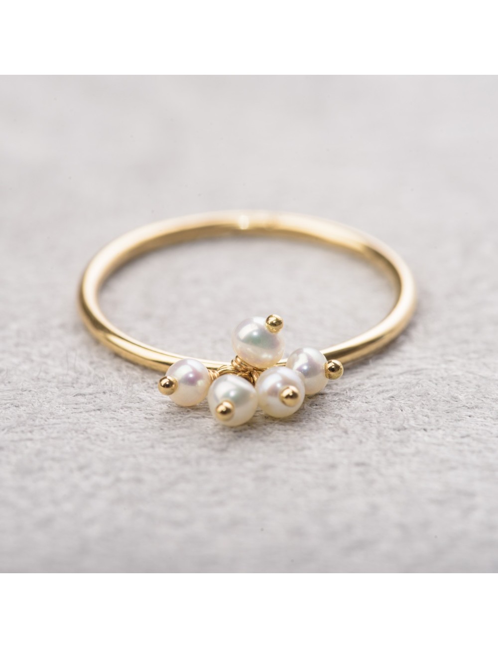 Bague bouquet nacrée - Or jaune 750 millièmes (18 carats)