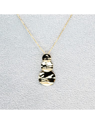 Collier triple grands éclats de lumière brute - Or jaune ou blanc 375 millièmes (9 carats)