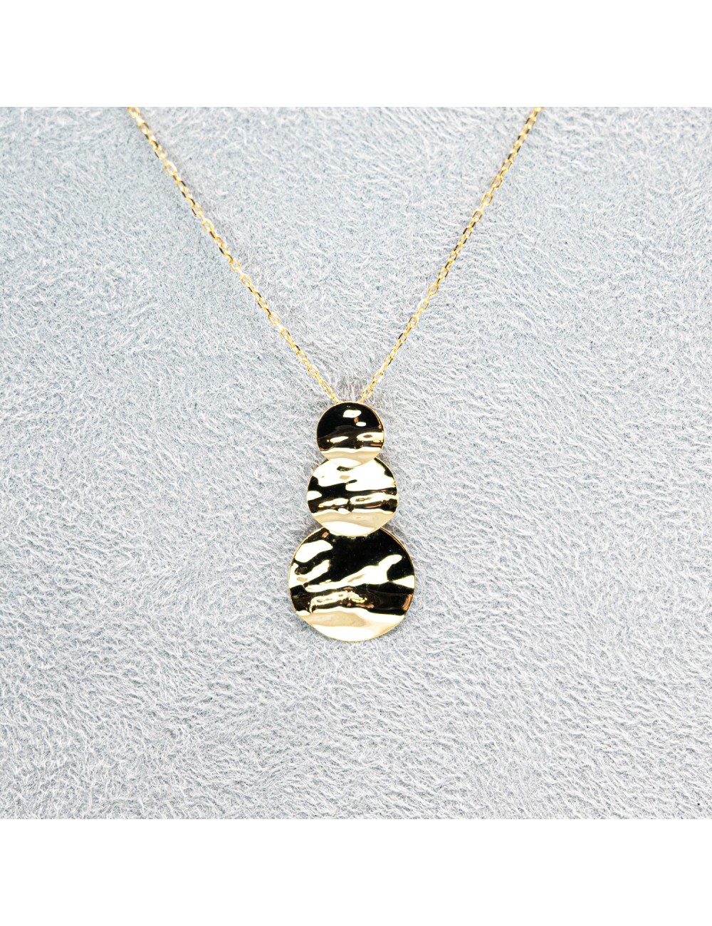 Collier triple grands éclats de lumière brute - Or jaune ou blanc 375 millièmes (9 carats)