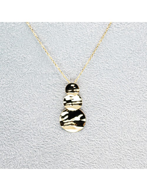 Collier triple grands éclats de lumière brute - Or jaune ou blanc 375 millièmes (9 carats)