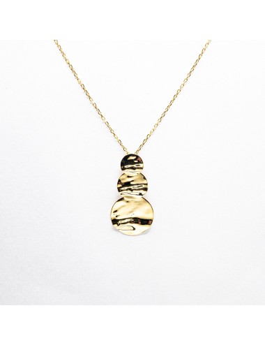 Collier triple grands éclats de lumière brute - Or jaune ou blanc 375 millièmes (9 carats)