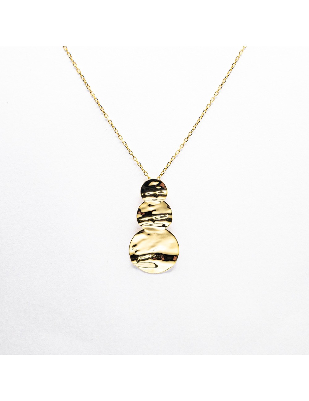 Collier triple grands éclats de lumière brute - Or jaune ou blanc 375 millièmes (9 carats)