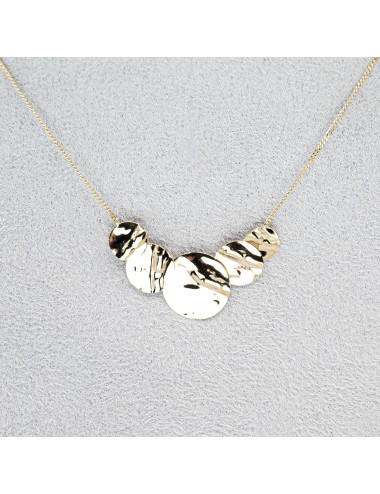 Collier de ronds froissés dégradés - Or jaune ou blanc 375 millièmes (9 carats)