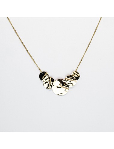 Collier de ronds froissés dégradés - Or jaune ou blanc 375 millièmes (9 carats)