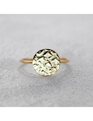 Bague rond sauvage grungé petit modèle - Or jaune 750 millièmes (18 carats)