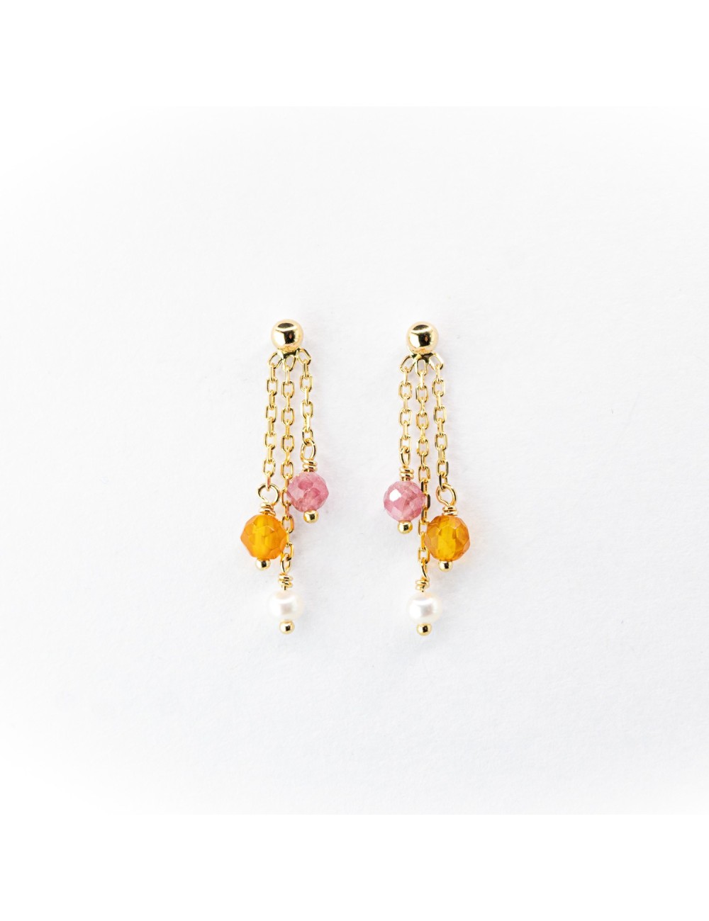 Boucles d’oreilles trio précieux - Or jaune 750 millièmes (18 carats)
