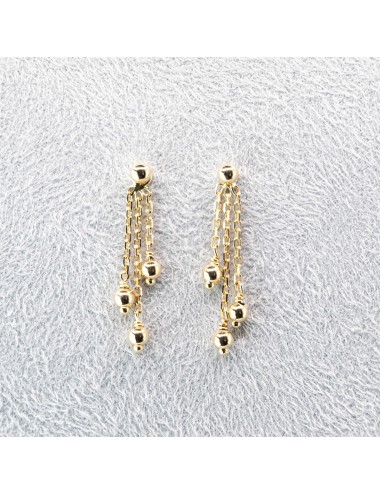 Boucles d'oreilles trio de boules d'Or dégradées - Or jaune 750 millièmes (18 carats)