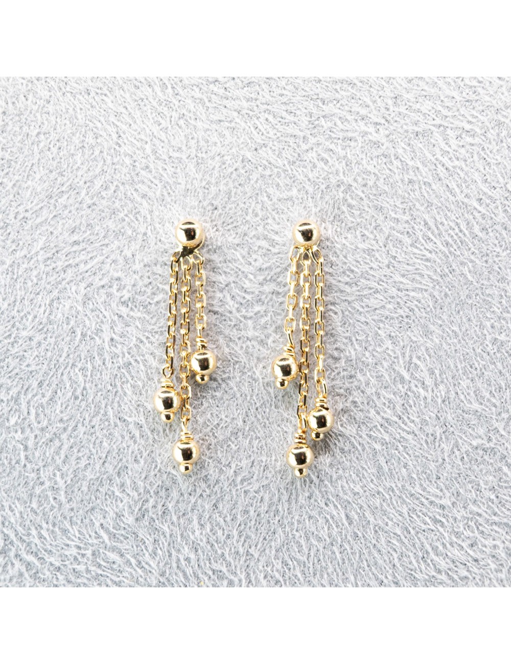 Boucles d'oreilles trio de boules d'Or dégradées - Or jaune 750 millièmes (18 carats)