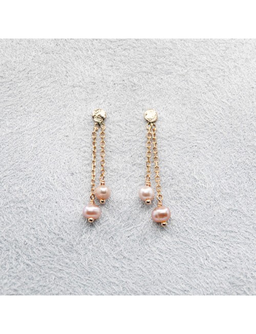 Boucles d’oreilles duo d’éclat lavande - Or jaune 750 millièmes (18 carats)