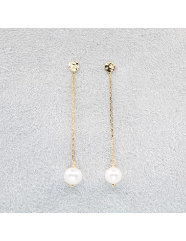 Boucles d’oreilles pendantes nacrée - Or jaune ou rose 750 millièmes (18 carats)