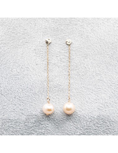 Boucles d’oreilles pendantes lavande - Or jaune ou rose 750 millièmes (18 carats)