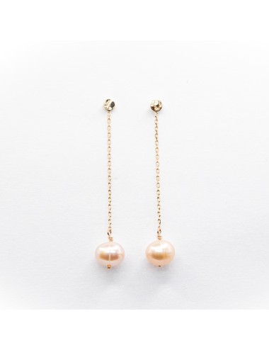 Boucles d’oreilles pendantes lavande - Or jaune ou rose 750 millièmes (18 carats)