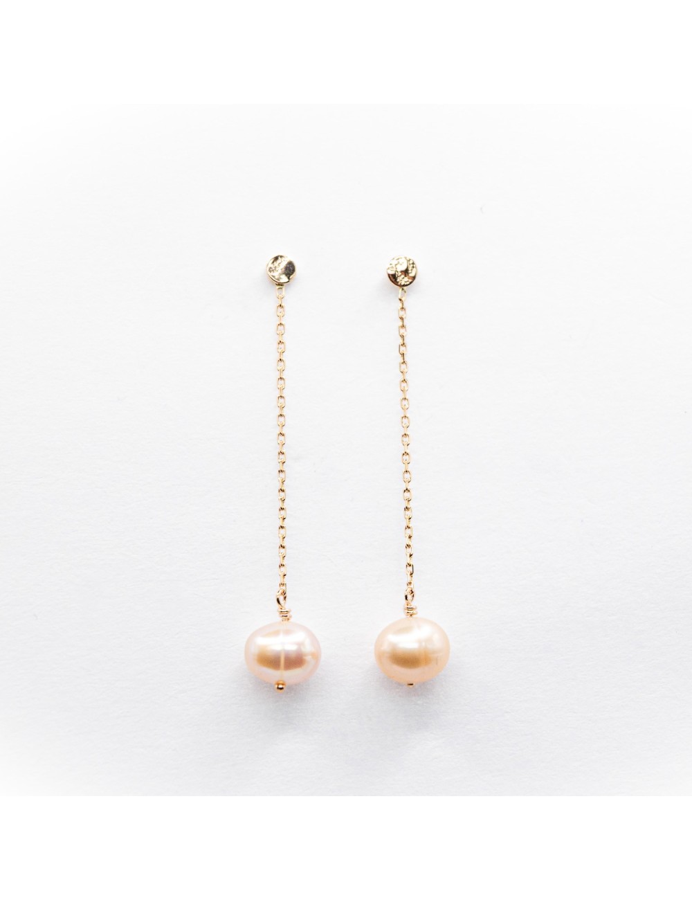 Boucles d’oreilles pendantes lavande - Or jaune ou rose 750 millièmes (18 carats)