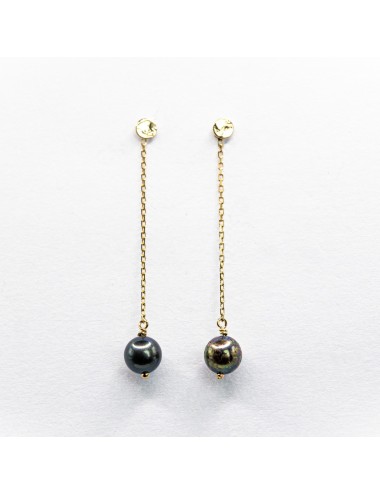 Boucles d’oreilles pendantes lumière Akoya - Or jaune ou rose 750 millièmes (18 carats)