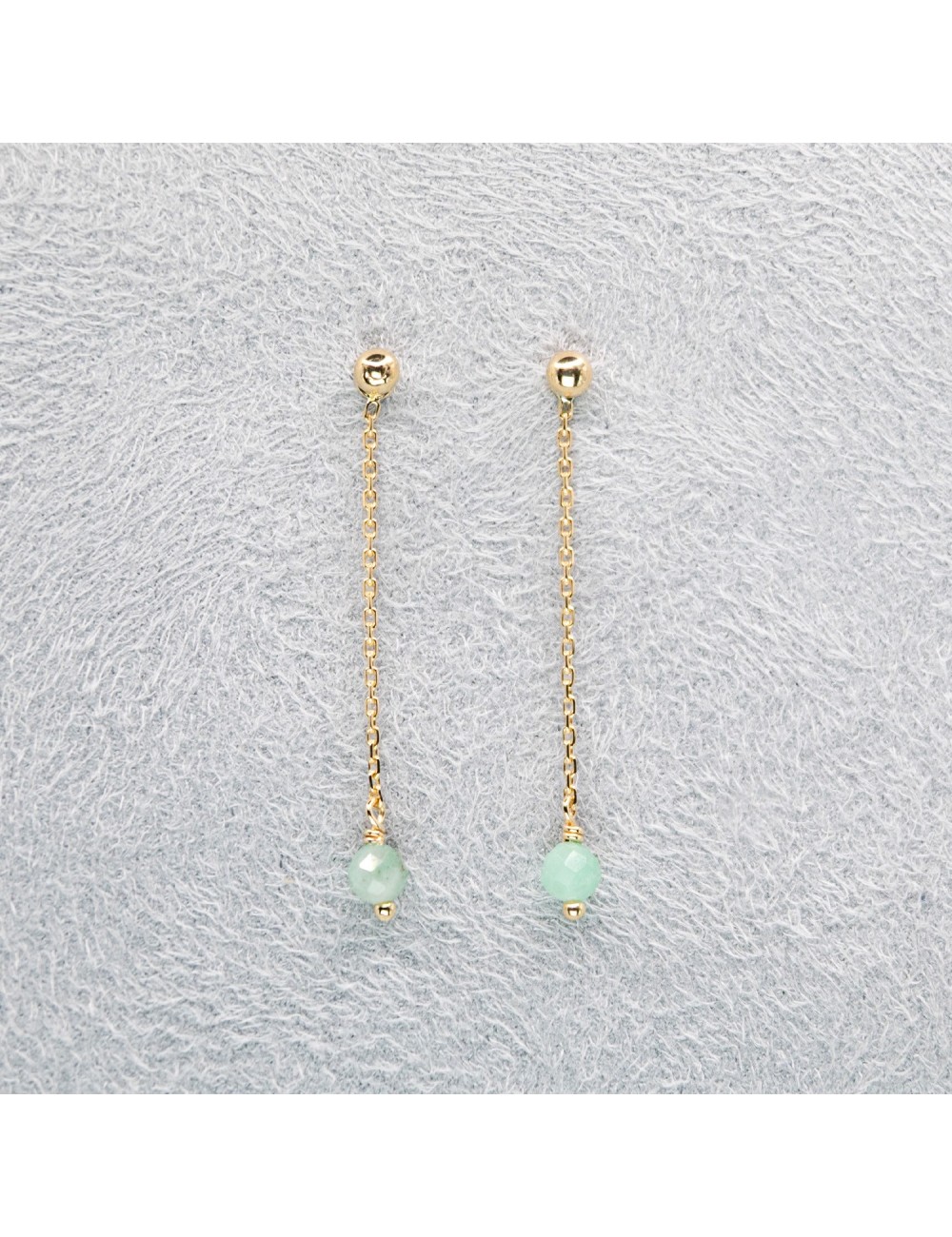 Boucles d’oreilles émeraudes en suspension - Or jaune 750 millièmes (18 carats)