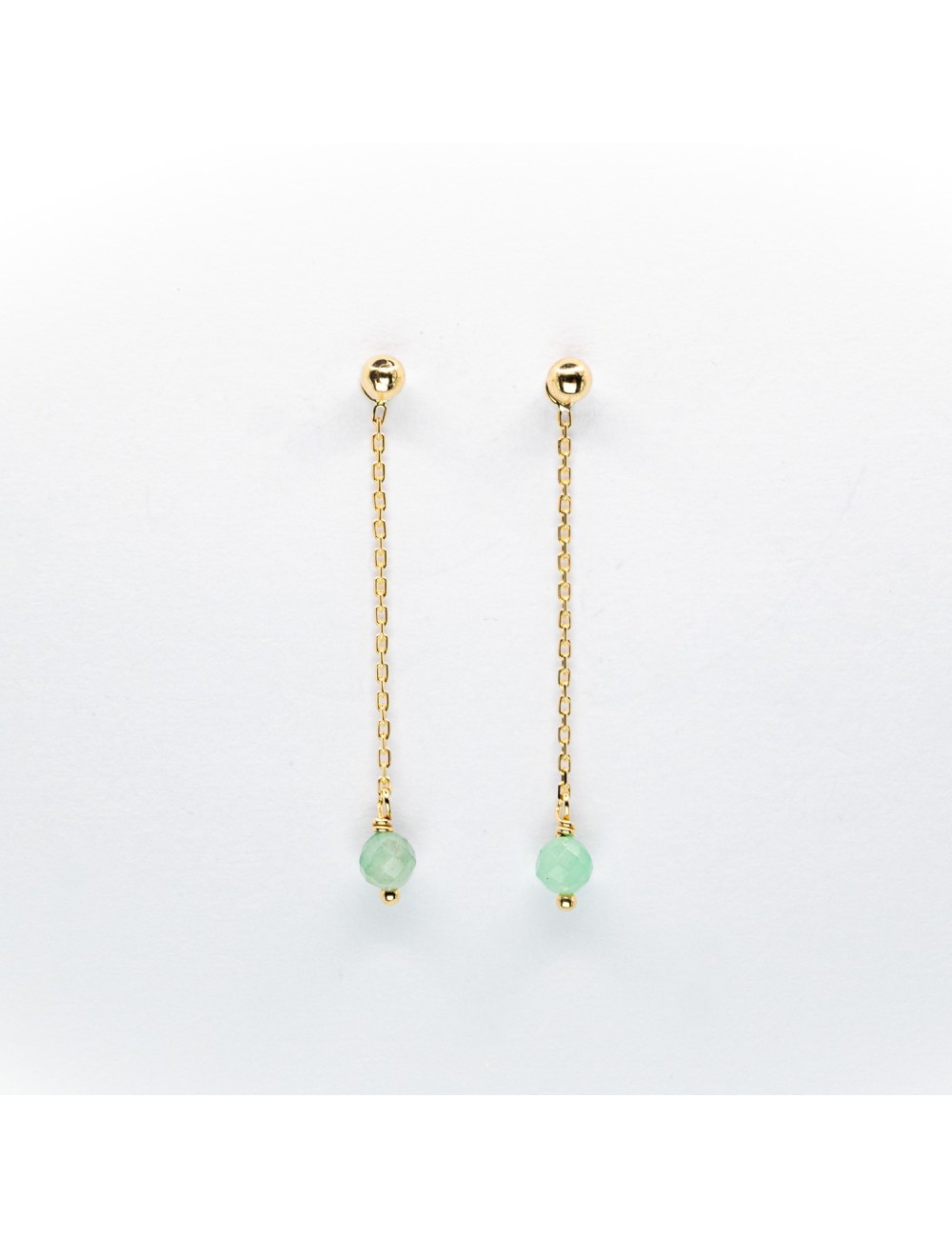 Boucles d’oreilles émeraudes en suspension - Or jaune 750 millièmes (18 carats)