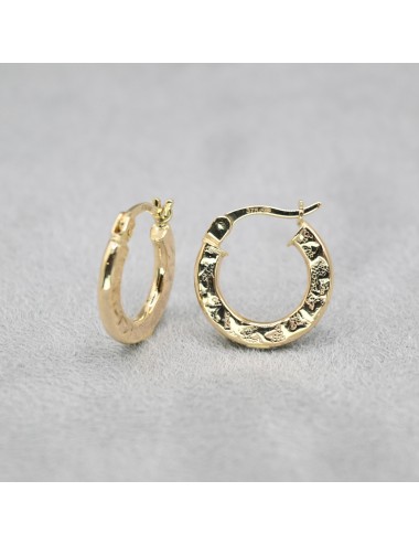 Créole grunge intime et subtile - Or jaune ou blanc 375 millièmes (9 carats)