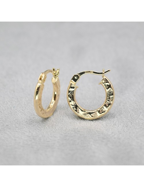 Créole grunge intime et subtile - Or jaune ou blanc 375 millièmes (9 carats)