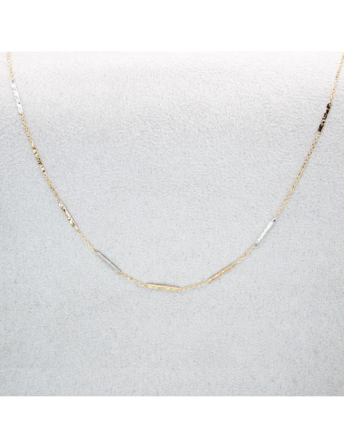 Collier composé de 9 fils grunges Tricolore - Or 750 millièmes (18 carats)