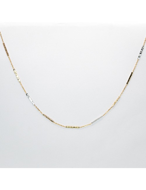 Collier composé de 9 fils grunges Tricolore - Or 750 millièmes (18 carats)