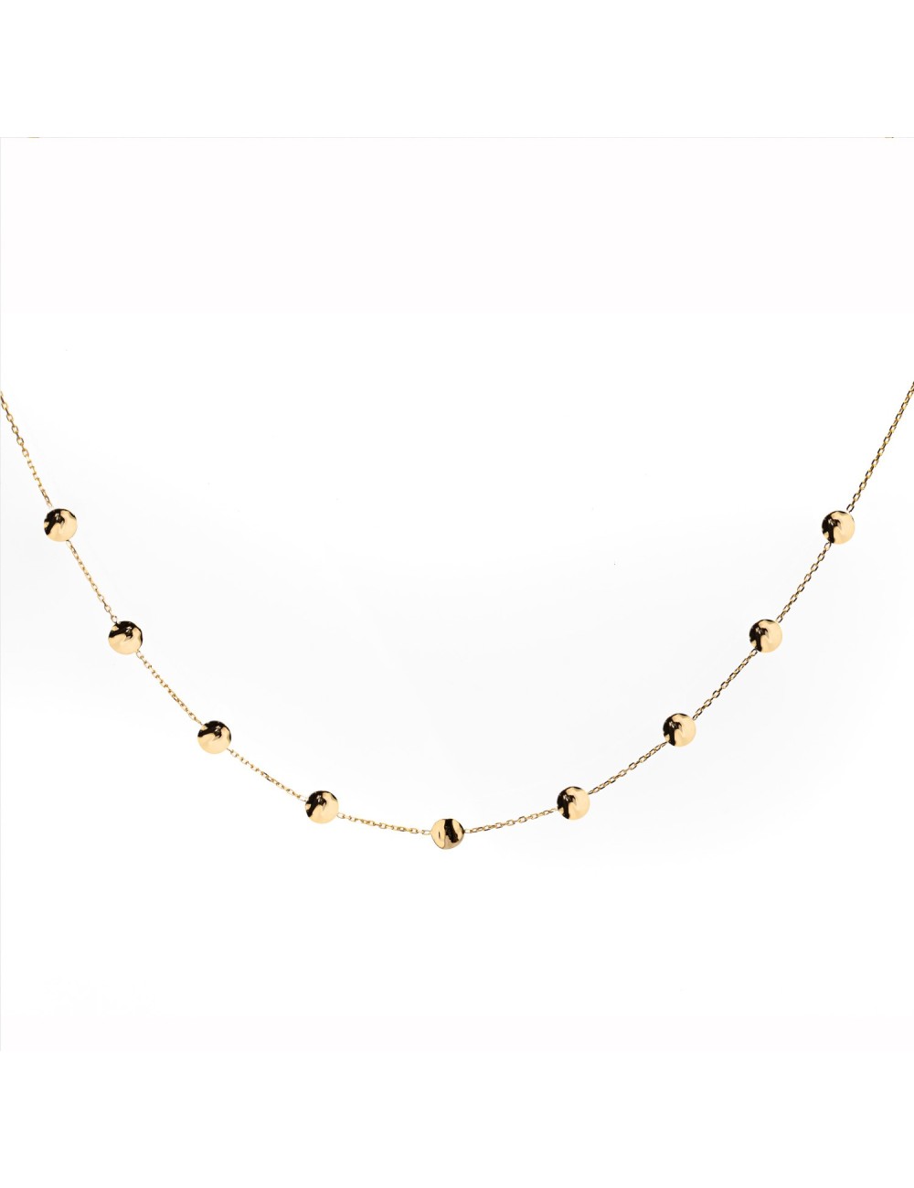 Collier petits ronds froissés - Or jaune 750 millièmes (18 carats)