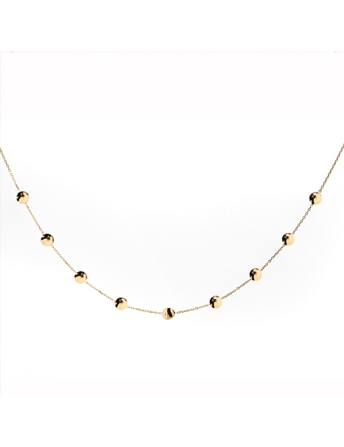 Collier petits ronds froissés - Or jaune 750 millièmes (18 carats)