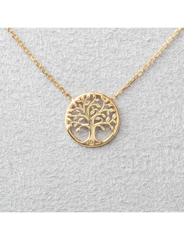 Collier mémoire du petit arbre de vie - Or jaune 750 millièmes (18 carats)
