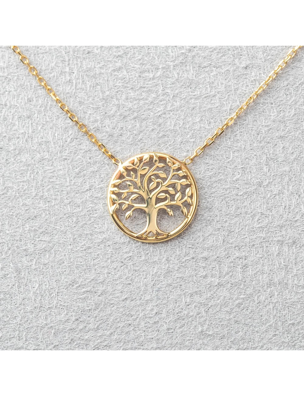 Collier mémoire du petit arbre de vie - Or jaune 750 millièmes (18 carats)
