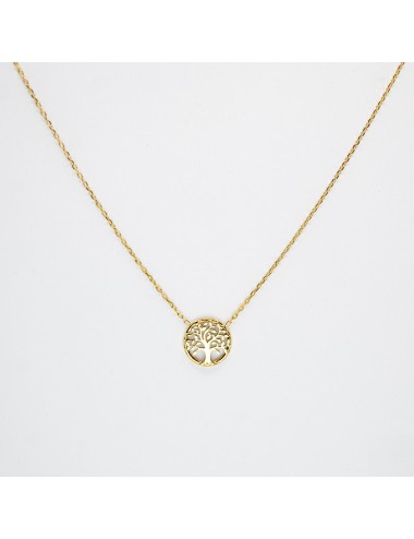 Collier mémoire du mini arbre de vie - Or jaune 750 millièmes (18 carats)